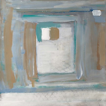 Framed Grey Squares II Print