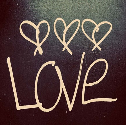 Framed Triple Love and Hope I Print