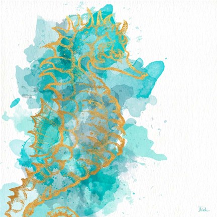 Framed Watercolor Surf Side II Print