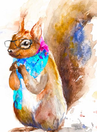 Framed Hipster Squirrel Print