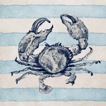 Framed Surf Side Striped I Print