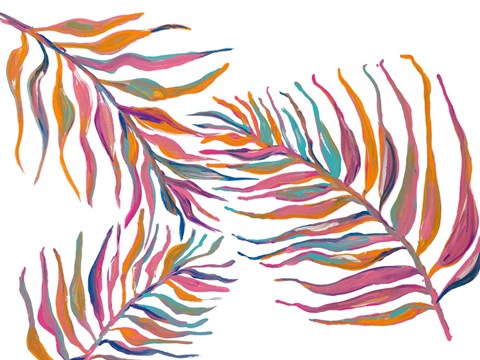 Framed Colorful Palm Leaves II Print