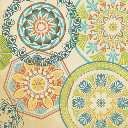 Framed Spirographics Square I Print