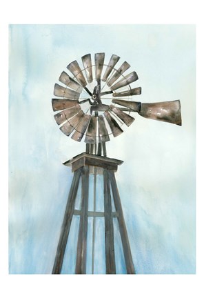 Framed Lonely Windmill Print