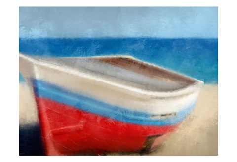 Framed Red White and Blue Beach Print