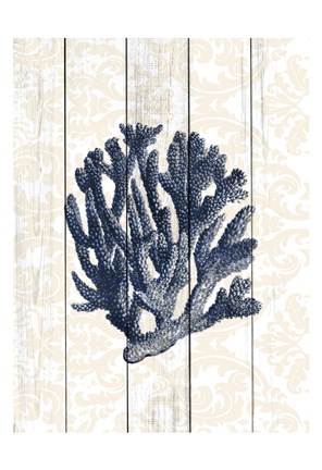 Framed Navy Coral 1 Print