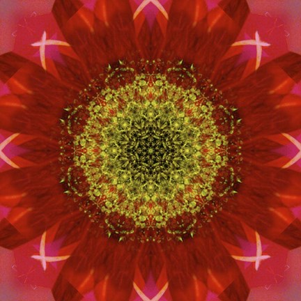 Framed Colorful Kaleidoscope 7 Print