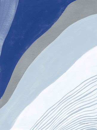 Framed Retro Abstract IV Blue Print