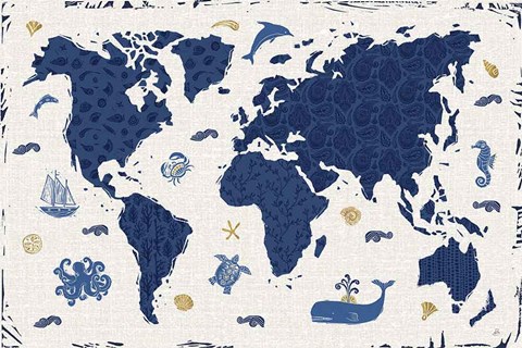 Framed Primitive Sea II Print