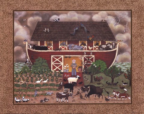 Framed Red Barn Ark Print