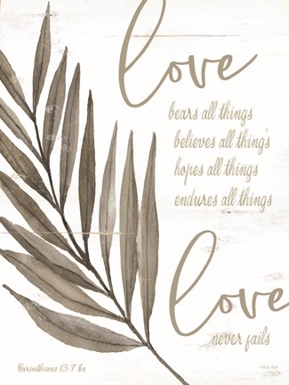 Framed Love Never Fails Print