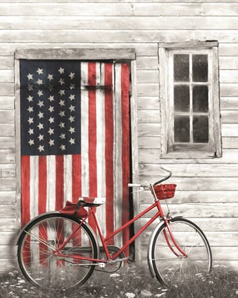Framed Patriotic Bicycle Print
