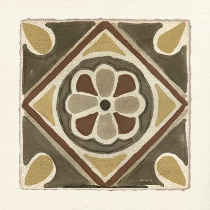 Framed Moroccan Tile Pattern VII Print