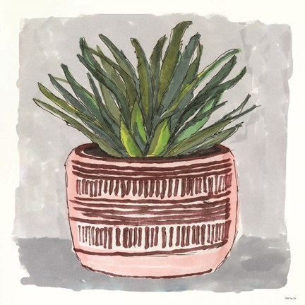 Framed Potted Agave I Print