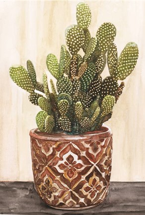 Framed Potted Cactus II Print