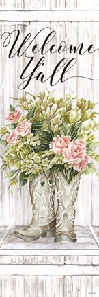 Framed Welcome Y&#39;all Cowboy Boots Print