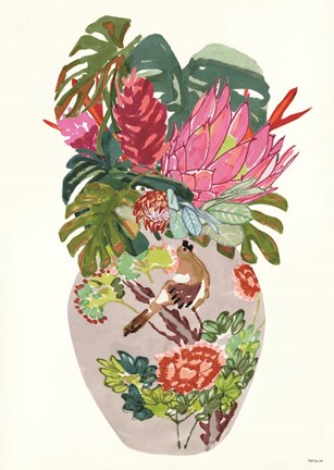 Framed Tropical Vase II Print