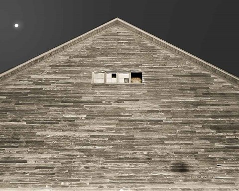 Framed Moon Over Hay Barn Print