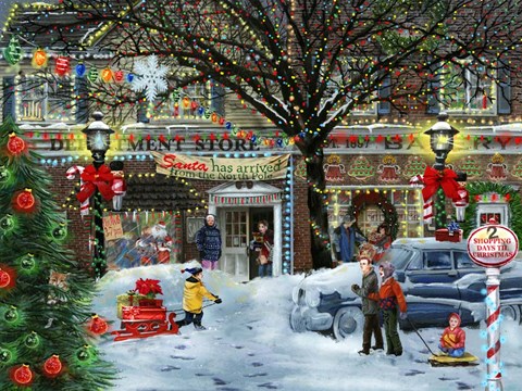 Framed Christmas on Main Street Print