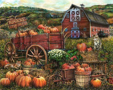 Framed Pumpkin Farm Print