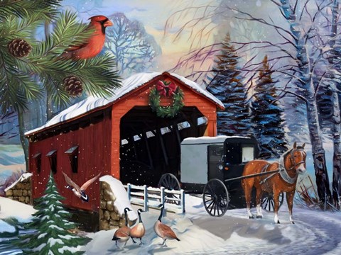 Framed Snowy Ride -Horizontal Print