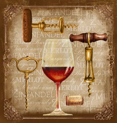 Framed Corkscrews I Print