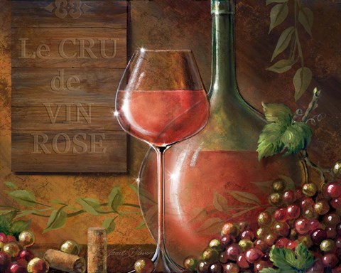 Framed Le Cru De Vin Rose Print