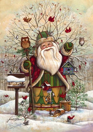 Framed Santa Of The Woods Print