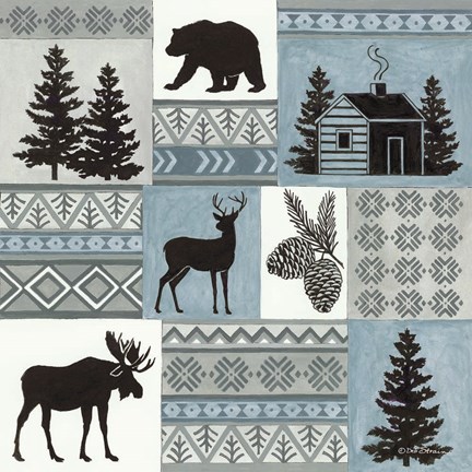 Framed Cabin in the Woods Print