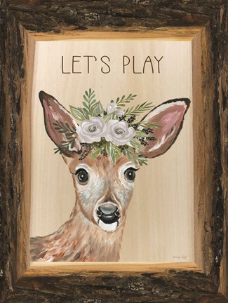 Framed Let&#39;s Play Deer Print