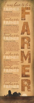 Framed Born to Be a Farmer Print