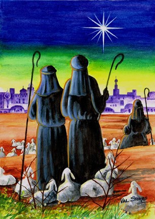 Framed While Shepherds Watch Print