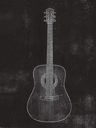 Framed Old Guitar II Print