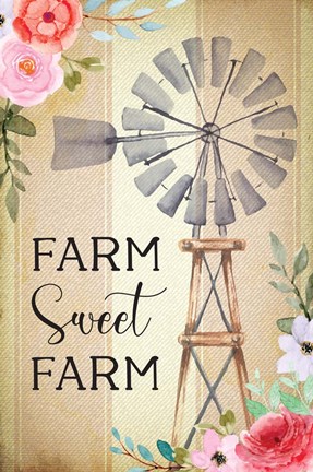 Framed Farmhouse Floral III Print