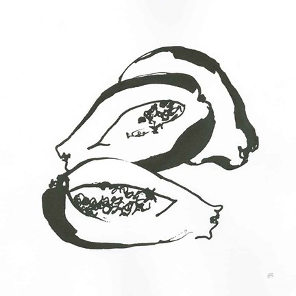 Framed Papaya BW Print