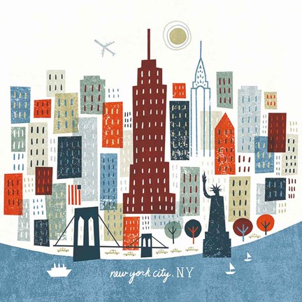 Framed Colorful New York Print