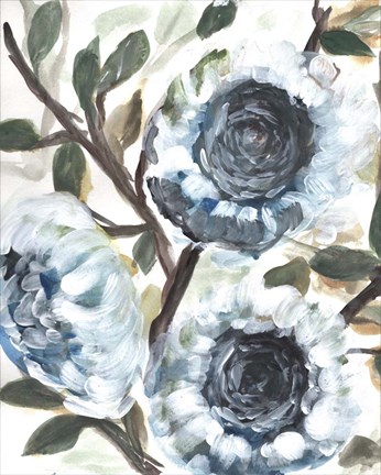 Framed Farmhouse Blue Bush II Print