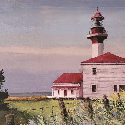 Framed Lighthouse Point square Print