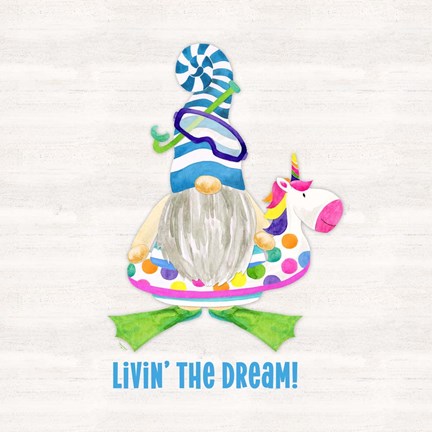 Framed Gnomes of Summer sentiment V-Dream Print