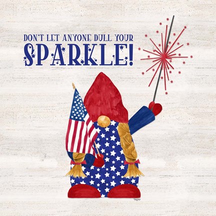 Framed Patriotic Gnomes I-Sparkle Print