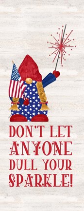 Framed Patriotic Gnomes vertical I-Sparkle Print
