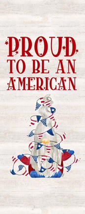 Framed Patriotic Gnomes vertical II-American Print