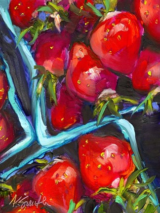 Framed Strawberry Carton Print