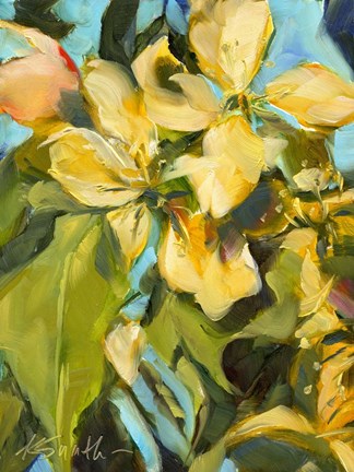 Framed Golden Floral Print