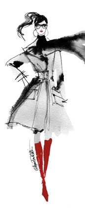 Framed Modern Fashion I Red Crop Print