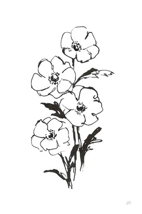 Framed Line Anemone I Print