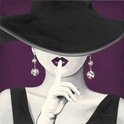 Framed Haute Chapeau Purple I v2 Print