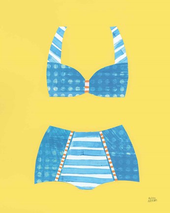 Framed Bathing Beauties II Pastel Print