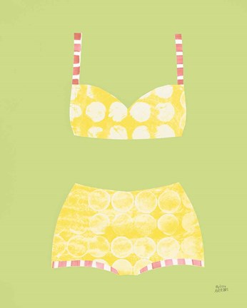 Framed Bathing Beauties I Pastel Print