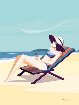 Framed South Beach Sunbather II Print